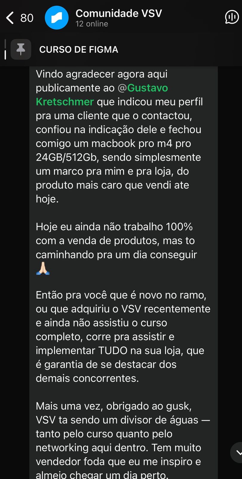 Depoimento Comunidade VSV