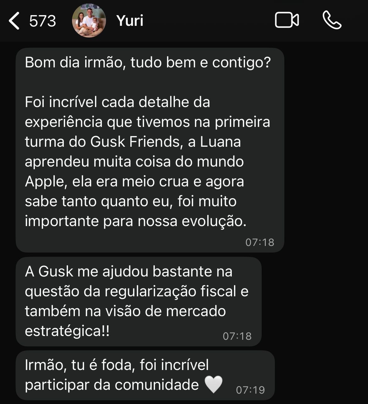 Depoimento de Yuri